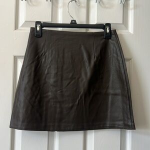 Oak + Fort Brown Vegan Leather Mini Skirt